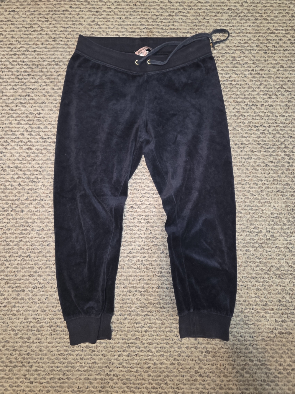 Juicy Couture Navy Velour Joggers with Drawstring
